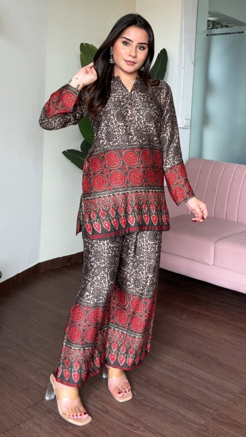 Gaji Silk Relaxed Fit Ethic Co-Ord Set