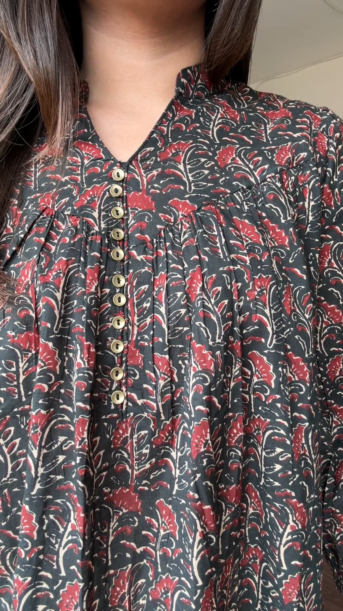 Baloon Sleeves Block Printed Short Kurti