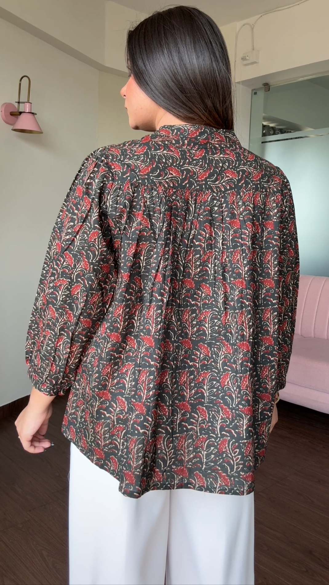Baloon Sleeves Block Printed Short Kurti