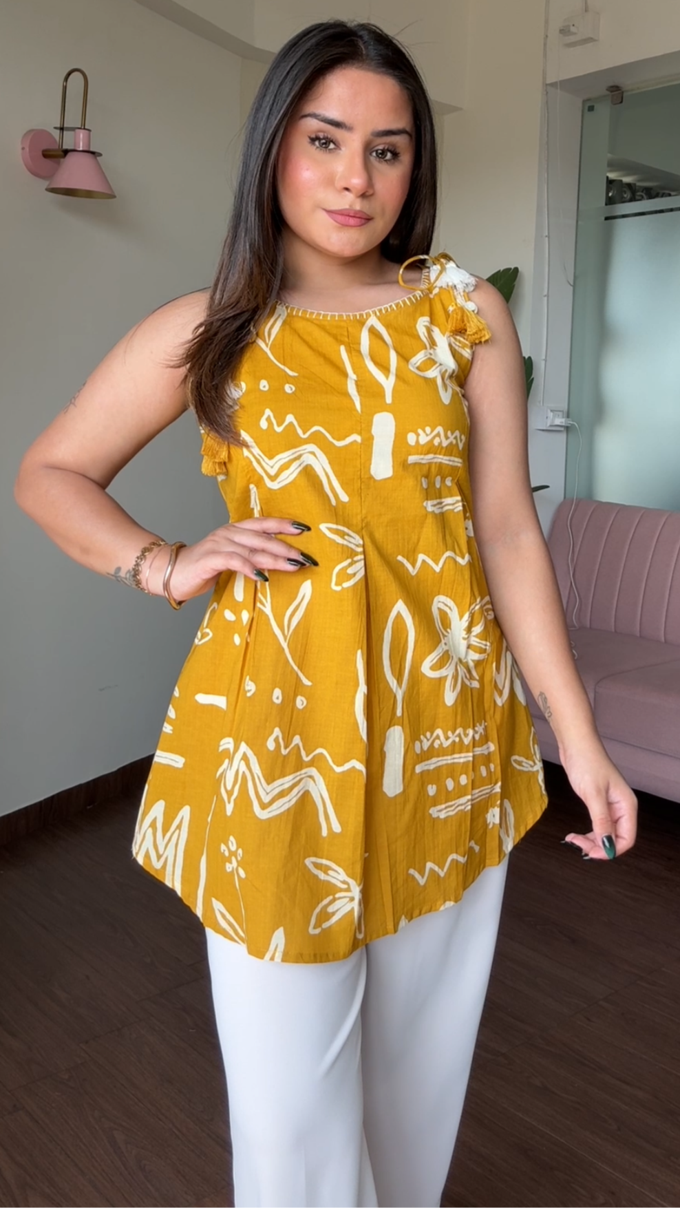 Apple Cut Strappy Short Kurti