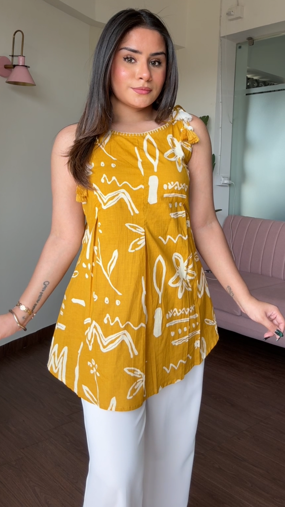 Apple Cut Strappy Short Kurti