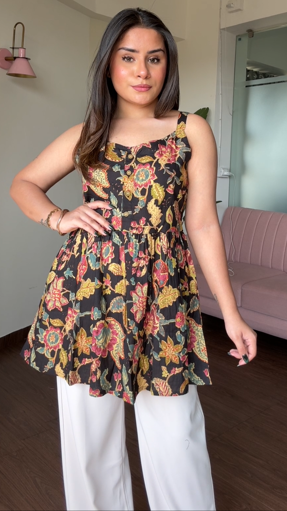 Block Printed Cotton Short Kurti