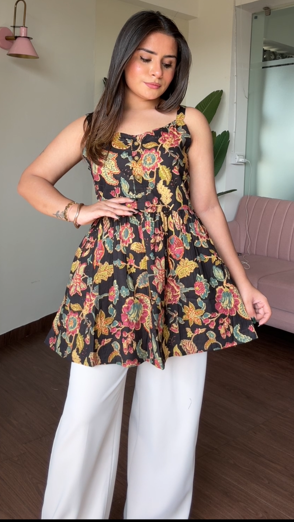 Block Printed Cotton Short Kurti