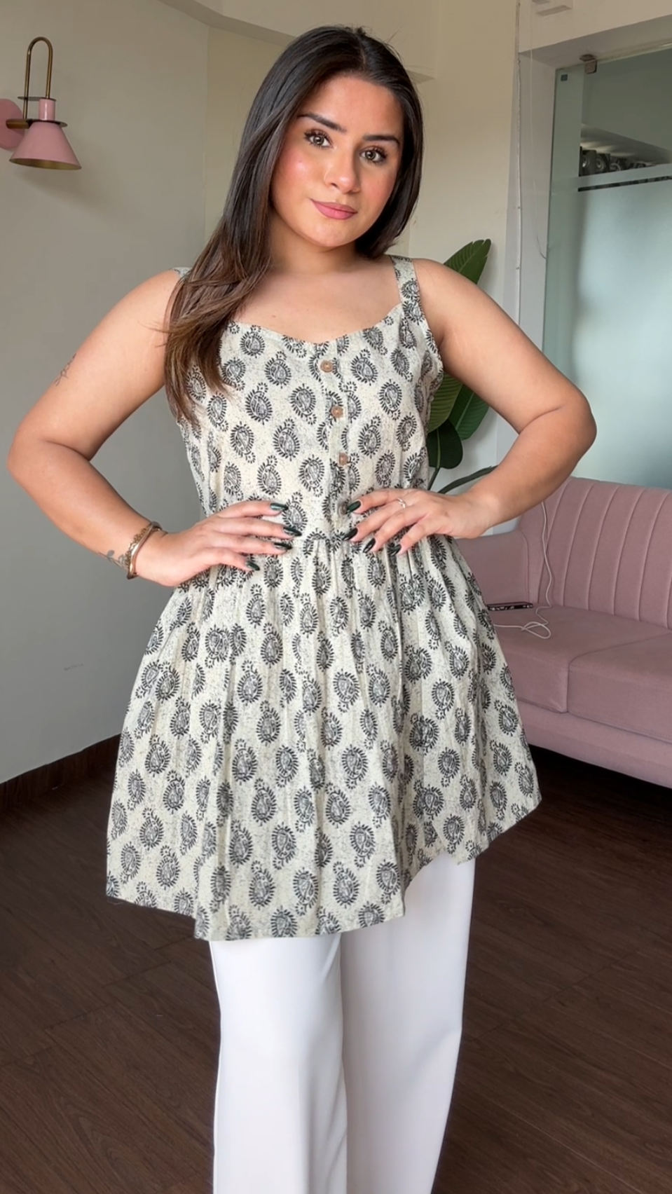 Block Printed Cotton Short Kurti