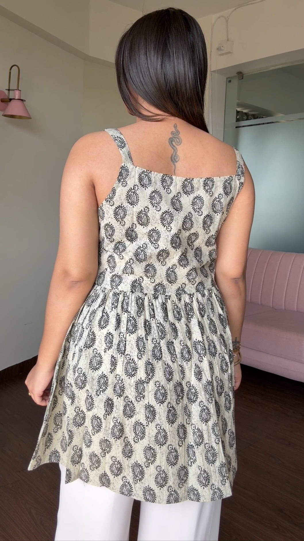 Block Printed Cotton Short Kurti