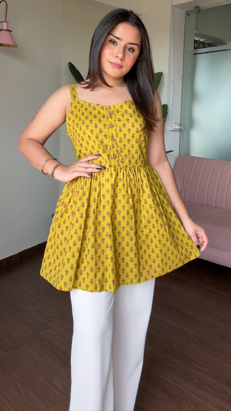 Block Printed Cotton Short Kurti