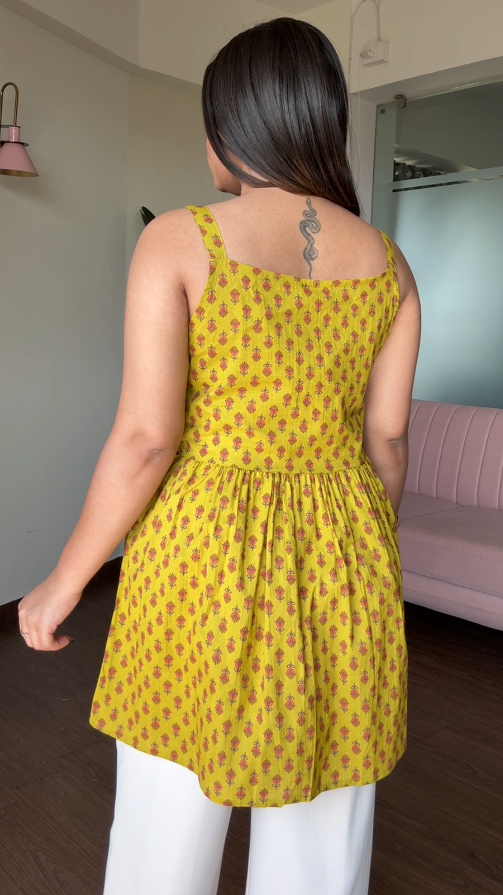 Block Printed Cotton Short Kurti