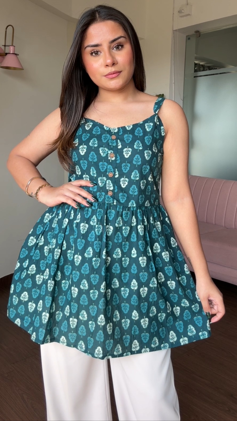 Block Printed Cotton Short Kurti