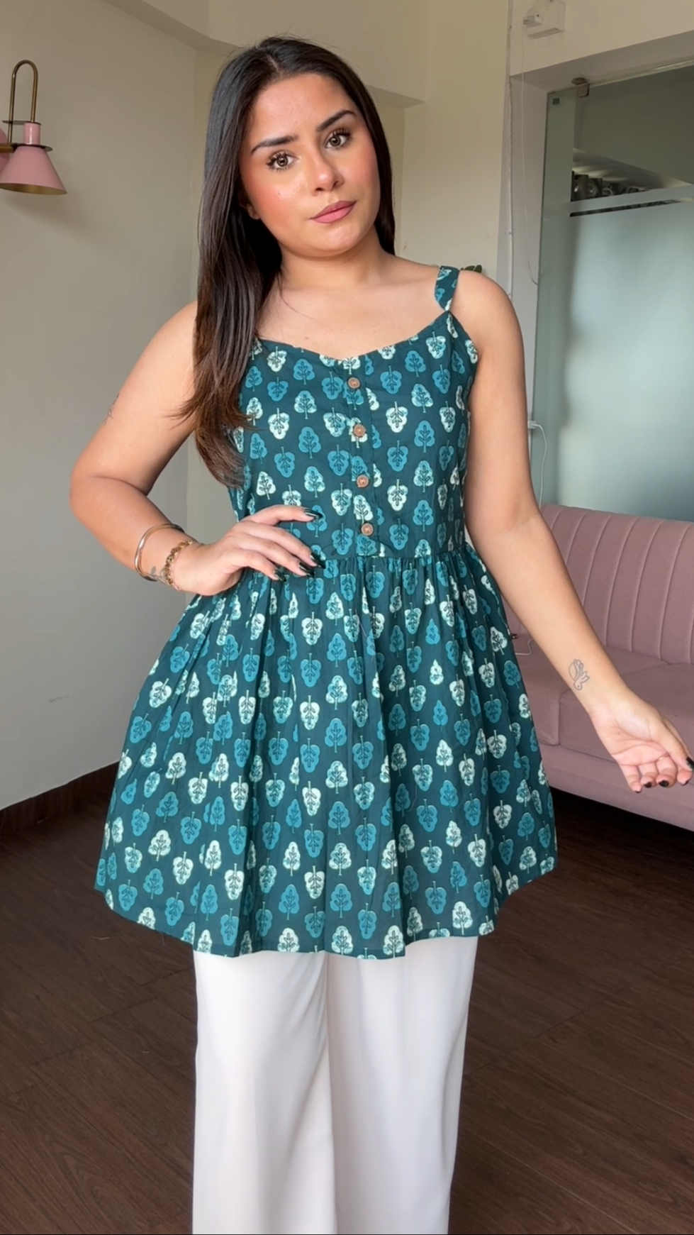 Block Printed Cotton Short Kurti