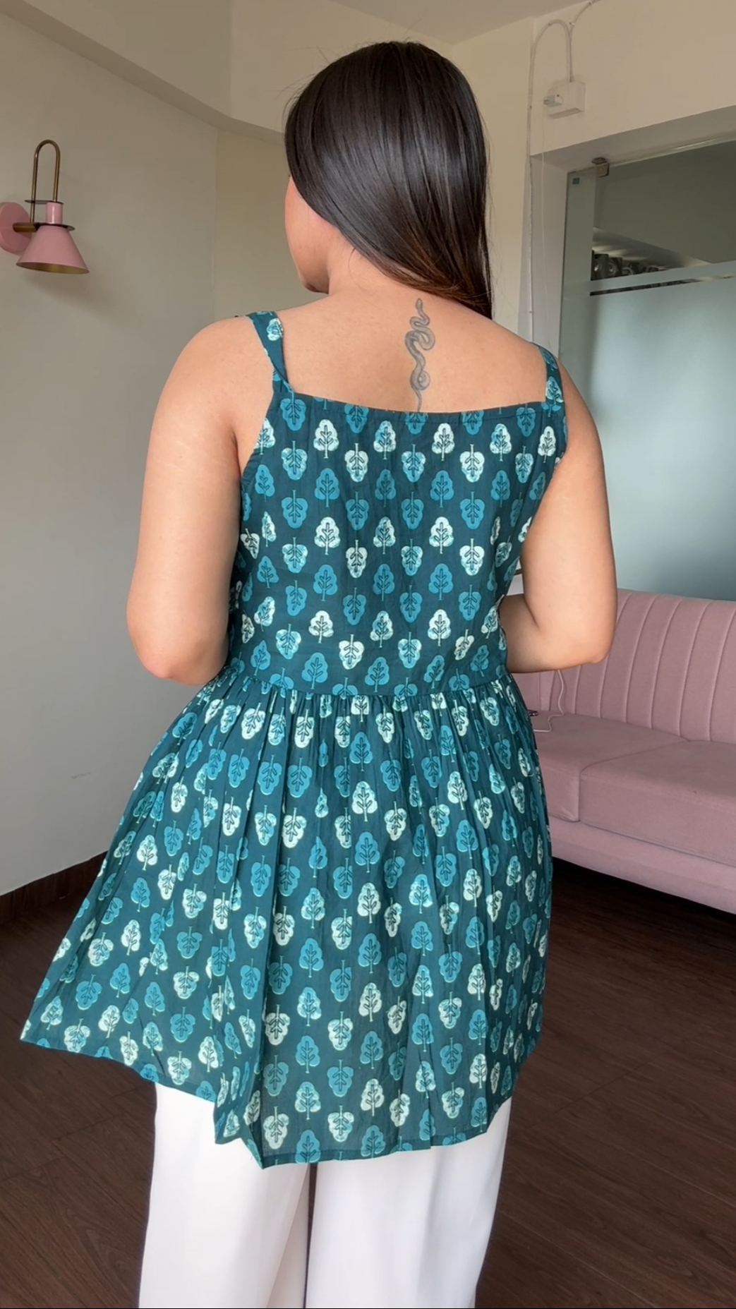 Block Printed Cotton Short Kurti