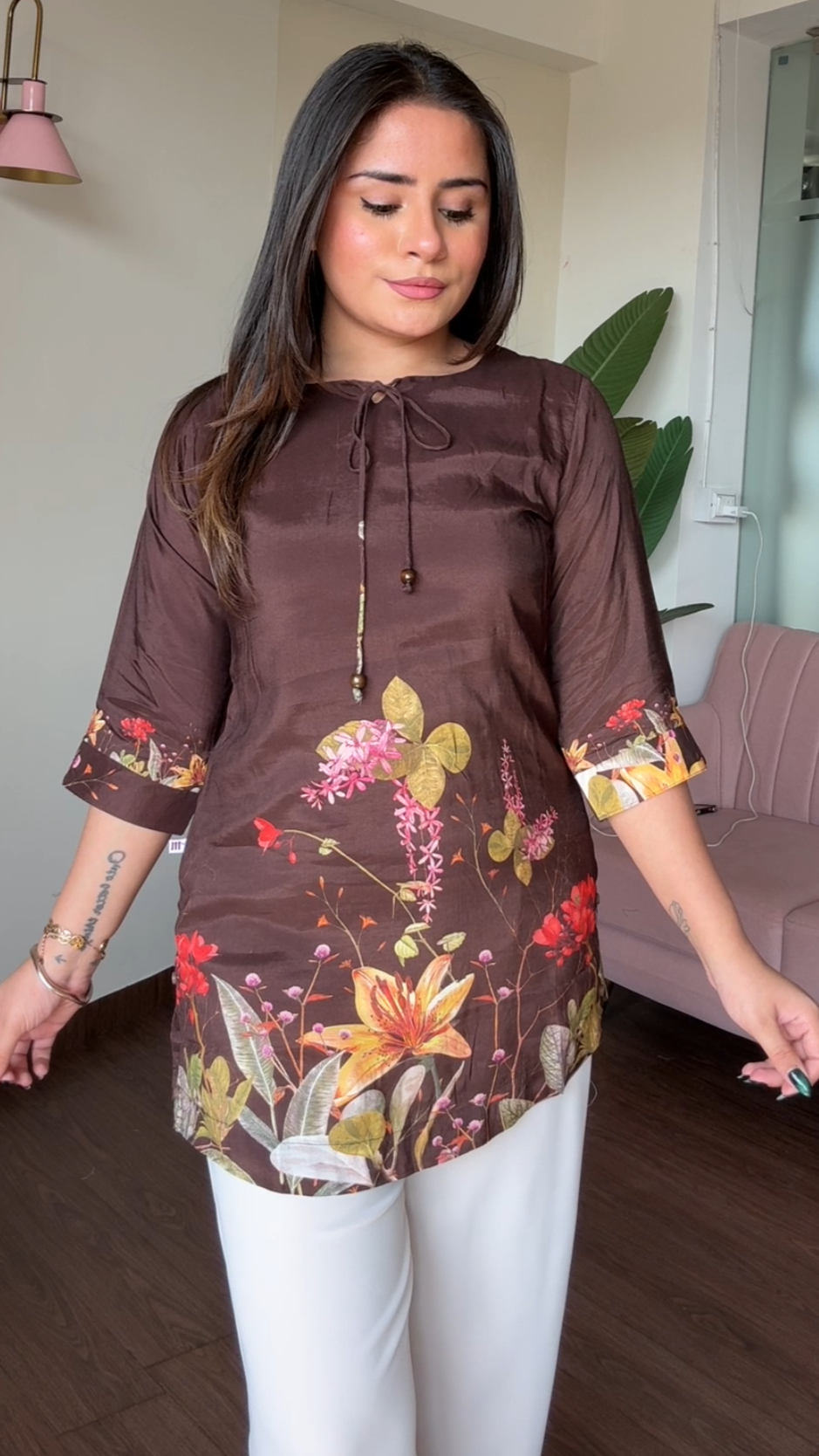Muslin Digital Printed Short Kurti