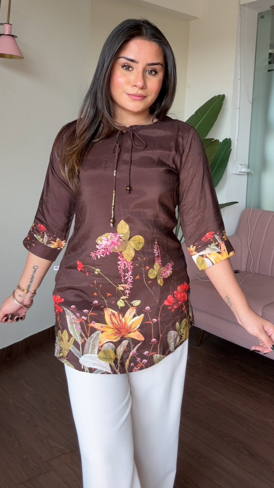Muslin Digital Printed Short Kurti