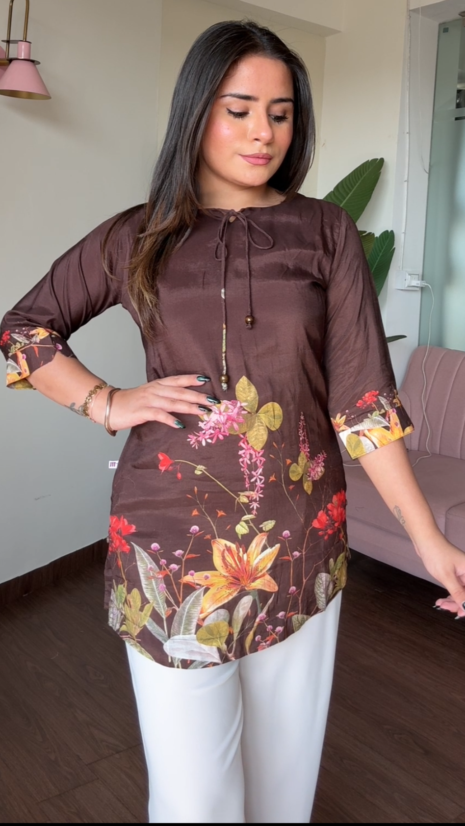Muslin Digital Printed Short Kurti