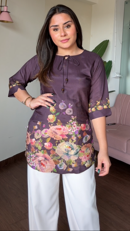 Muslin Digital Printed Short Kurti
