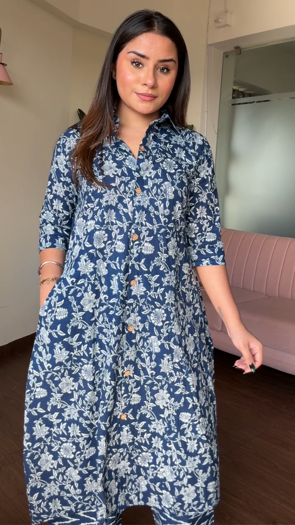 Cotton Printed Plazo Set With Pockets
