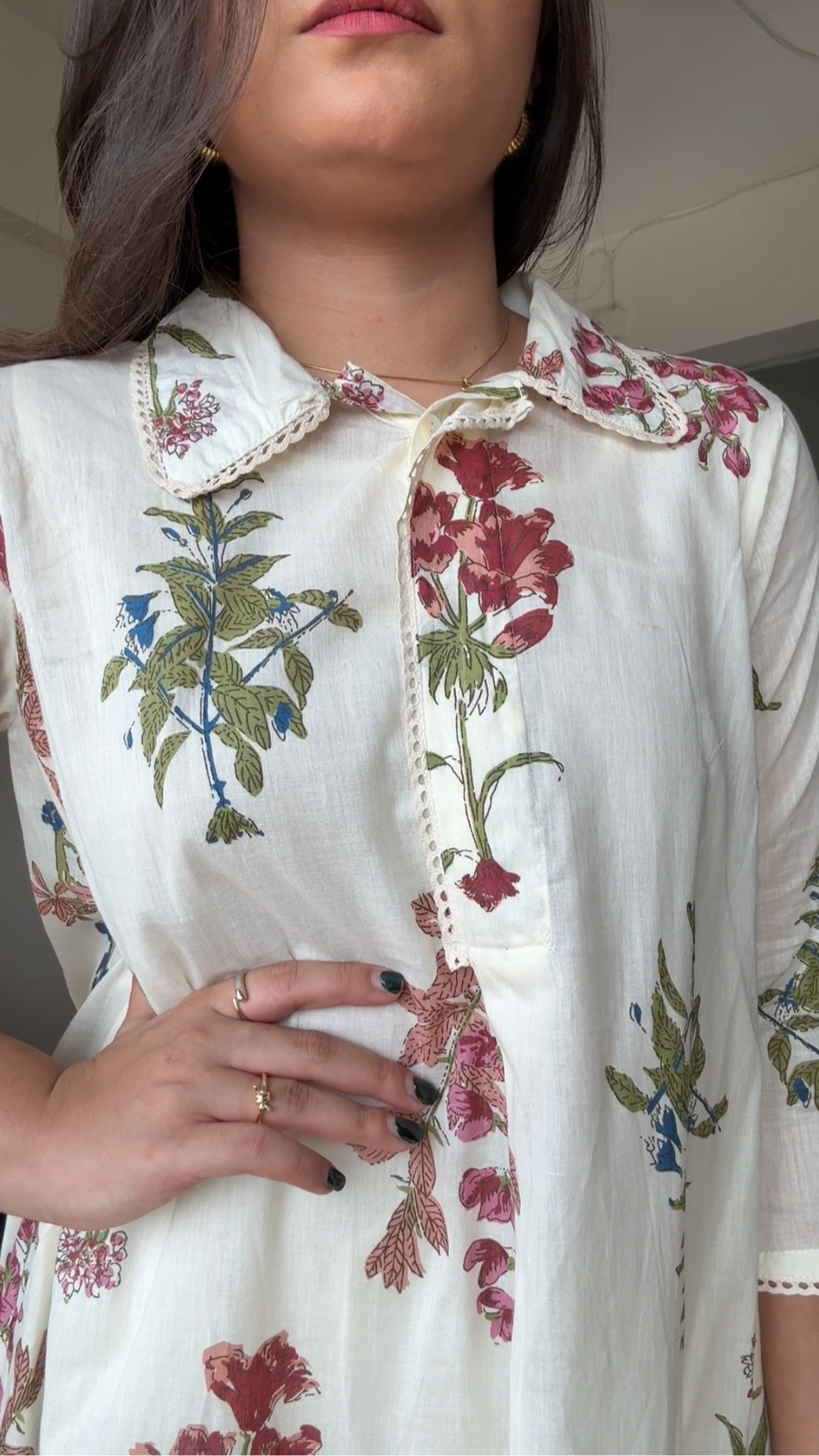 Floral Mul Cotton Co-Ord Set With Inner