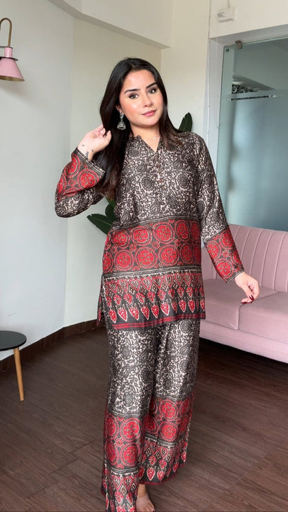 Gaji Silk Relaxed Fit Ethic Co-Ord Set