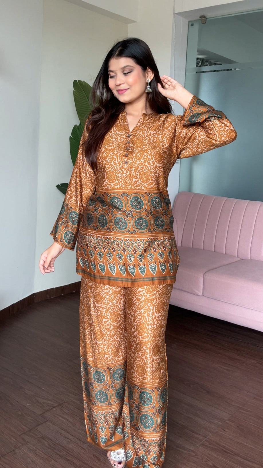 Gaji Silk Relaxed Fit Ethic Co-Ord Set