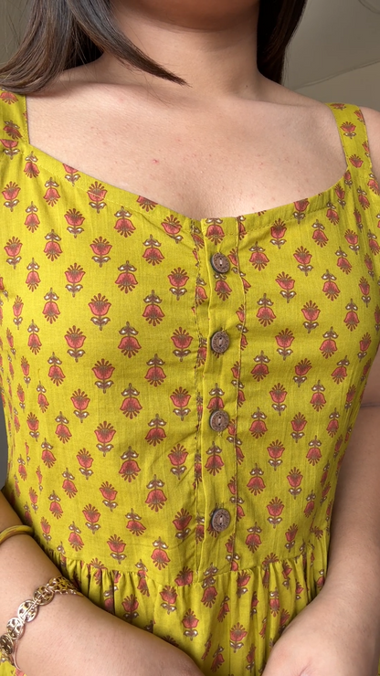 Block Printed Cotton Short Kurti