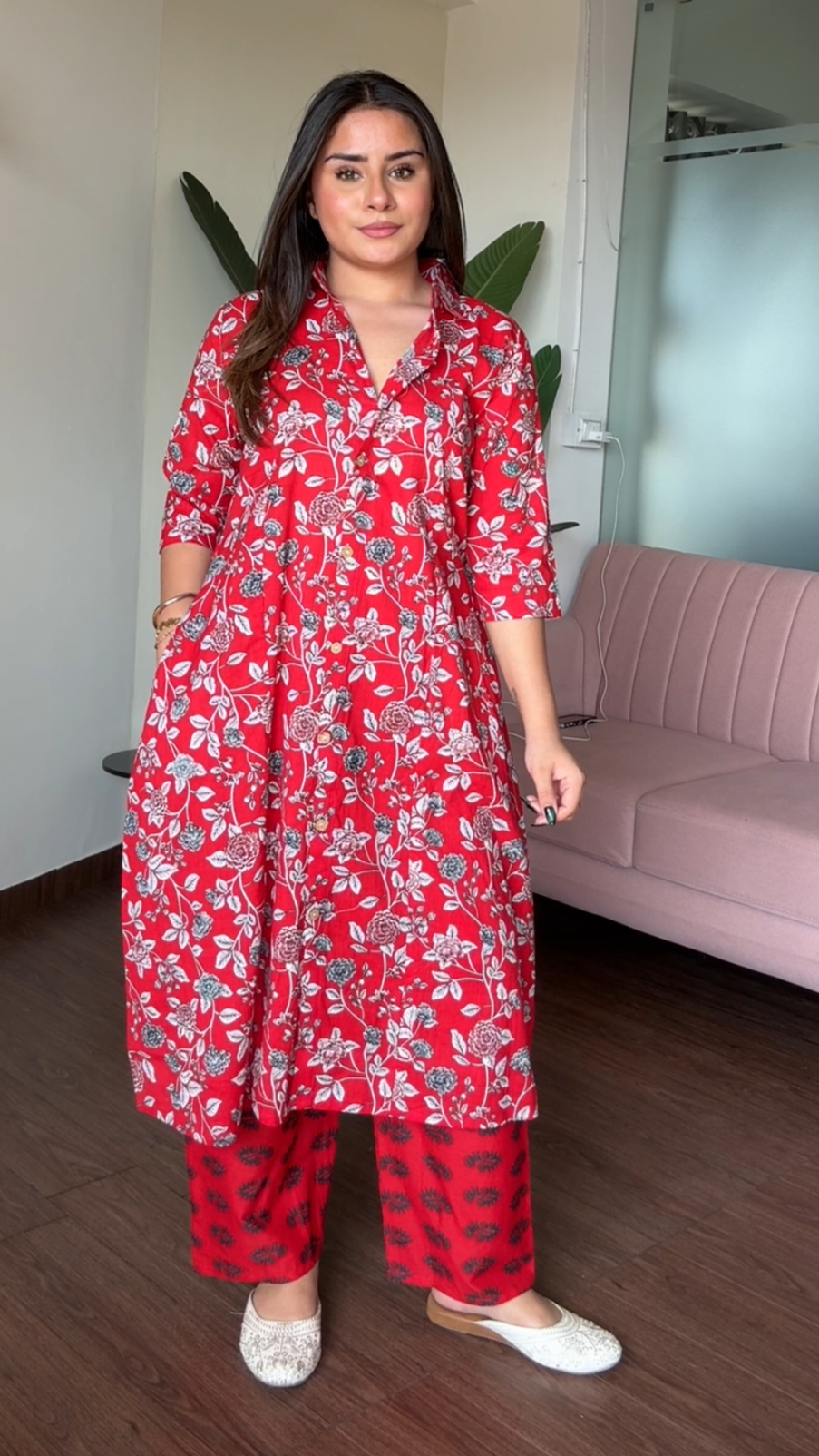 Cotton Printed Plazo Set With Pockets