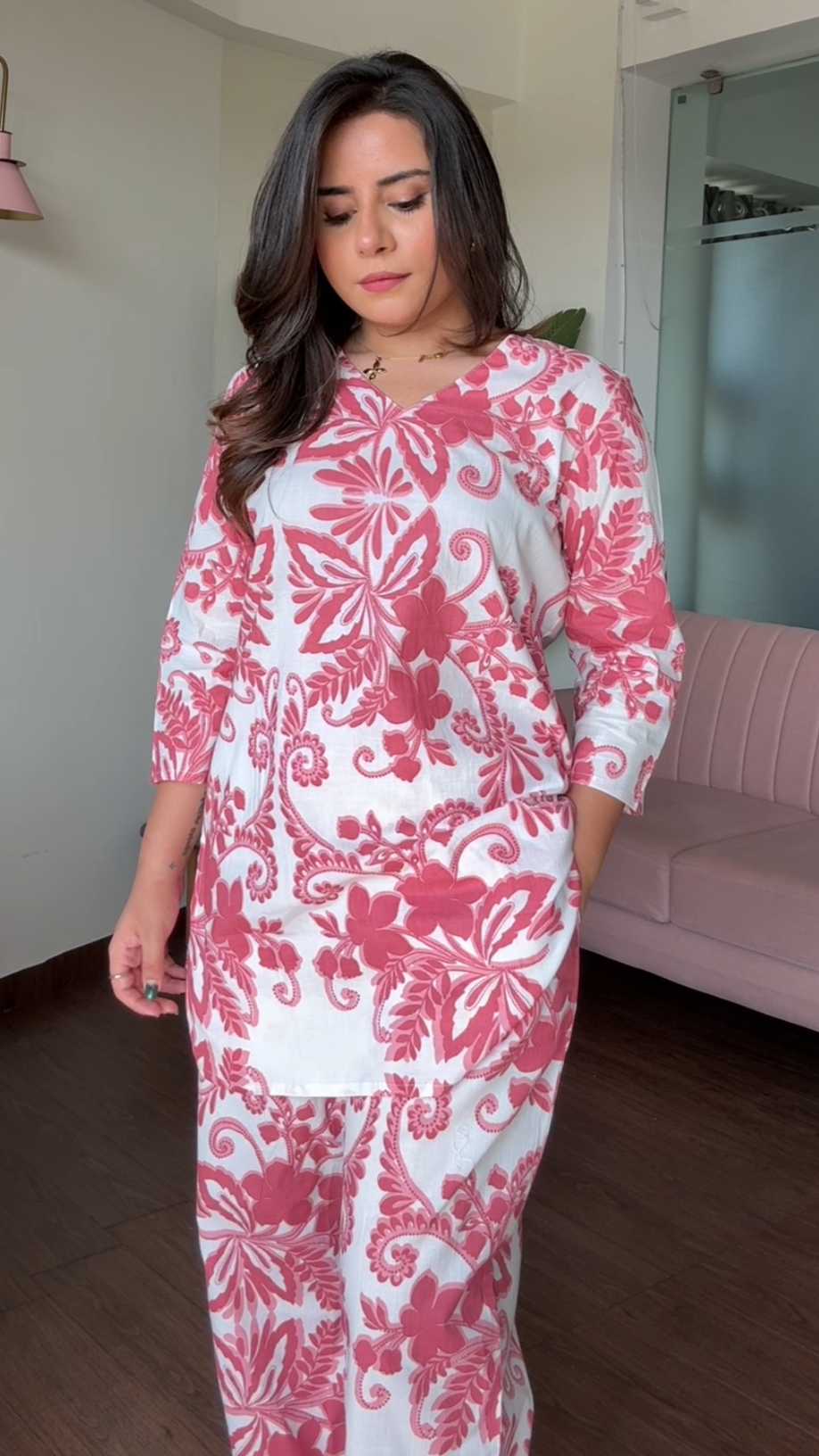 Cotton Blush Pink Basic Ethic Co-Ord Set